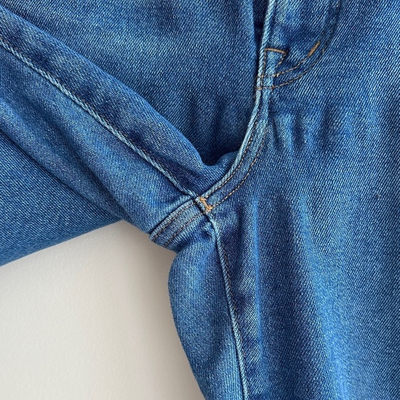 Madewell Stovepipe Solid Blue Denim Jeans, Size 27P - Picture 10 of 16